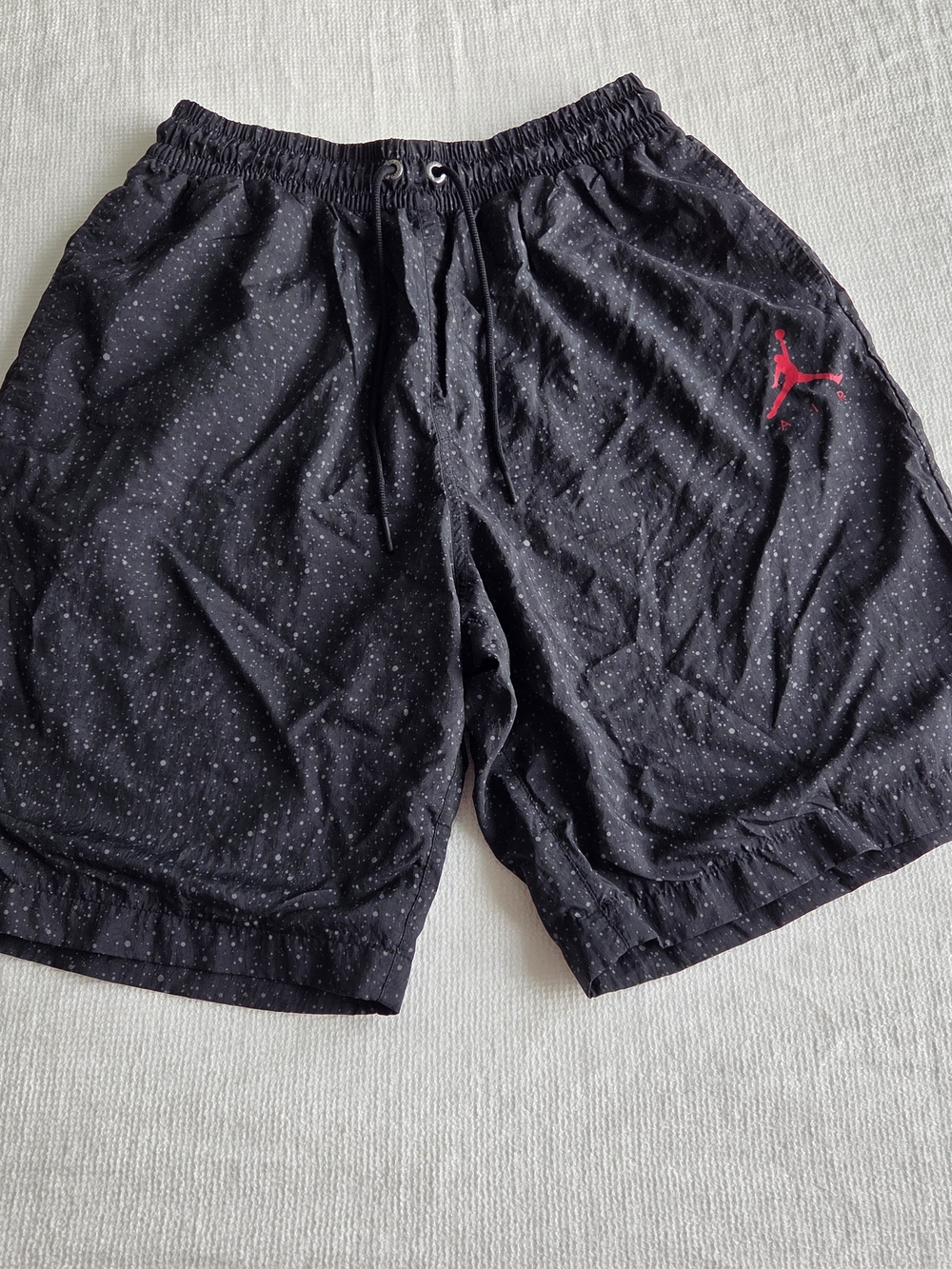 Jordan Men’s Black Athletic Shorts with Red Jumpman